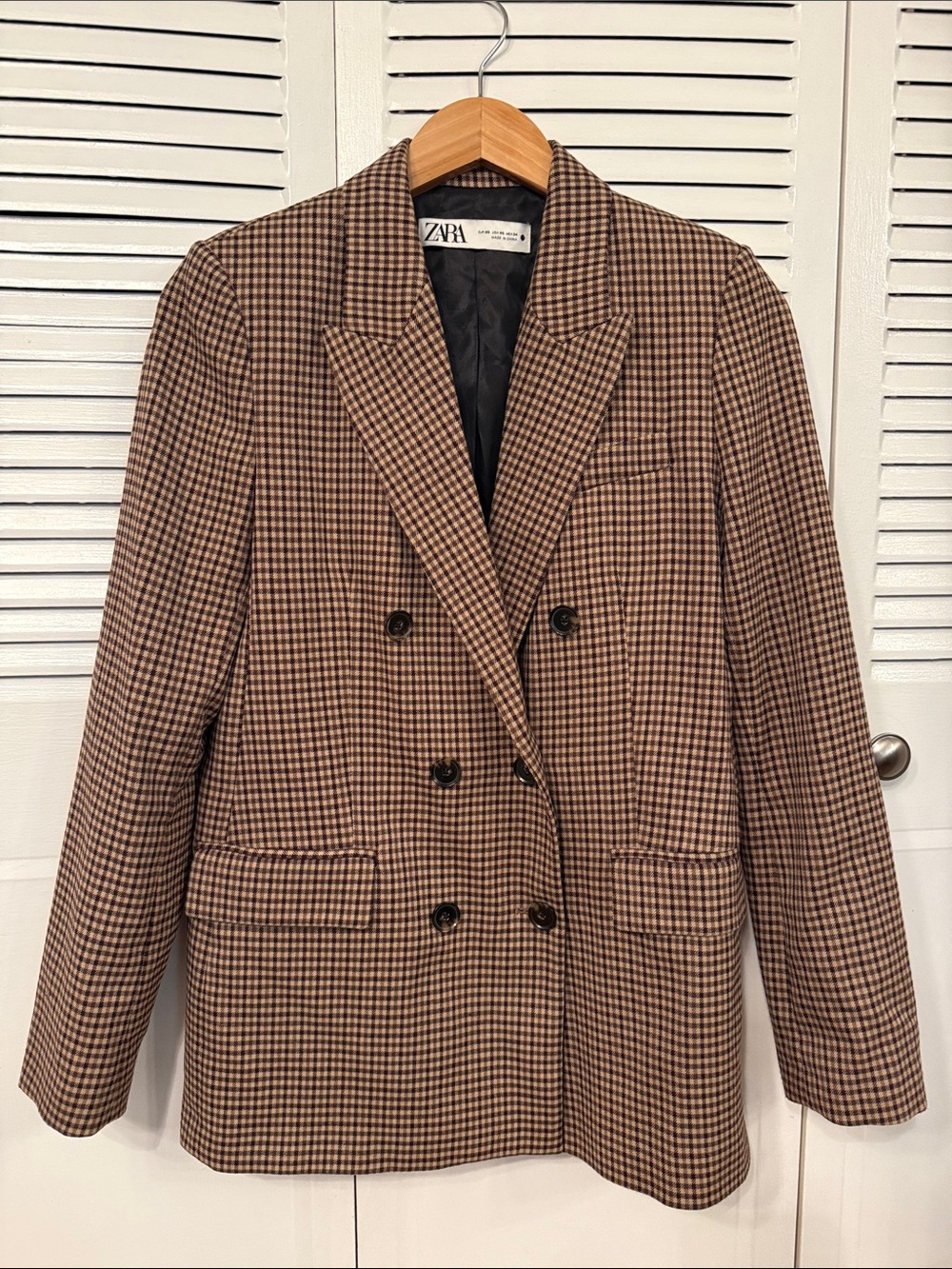 ZARA WOMEN’S PLAID BLAZER JACKET- XS